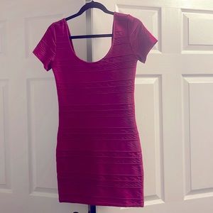 Fushia colored short sleeve mini dress NWT